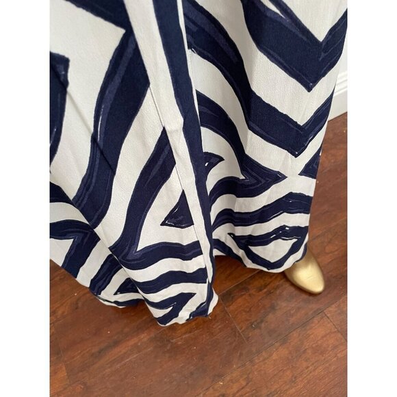 Vineyard Vines Diamond Print Maxi Dress Blue Strapless Elegant Lined Size 0 Reso - Picture 9 of 9